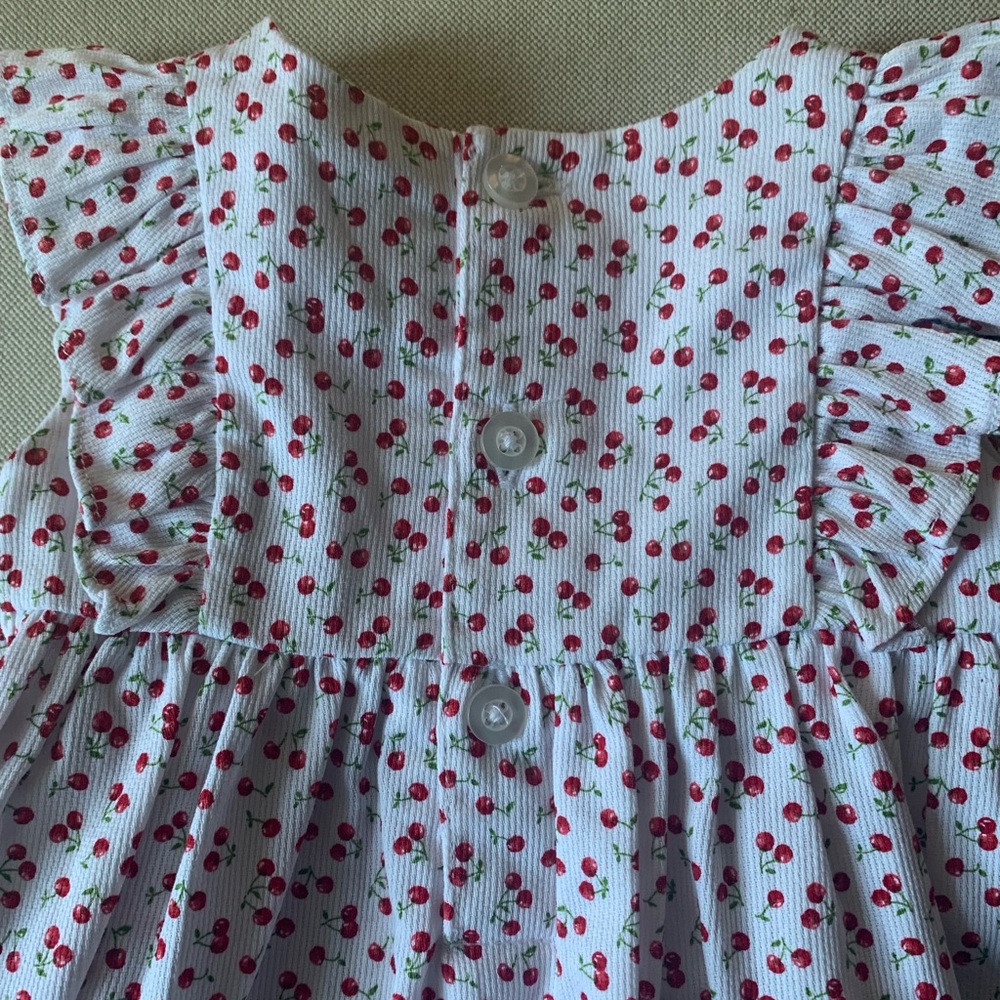Host Pick✨Edgehill Collection Baby Girl Flutter-Sleeve Cherry A-Line Dress|6M - Picture 4 of 8